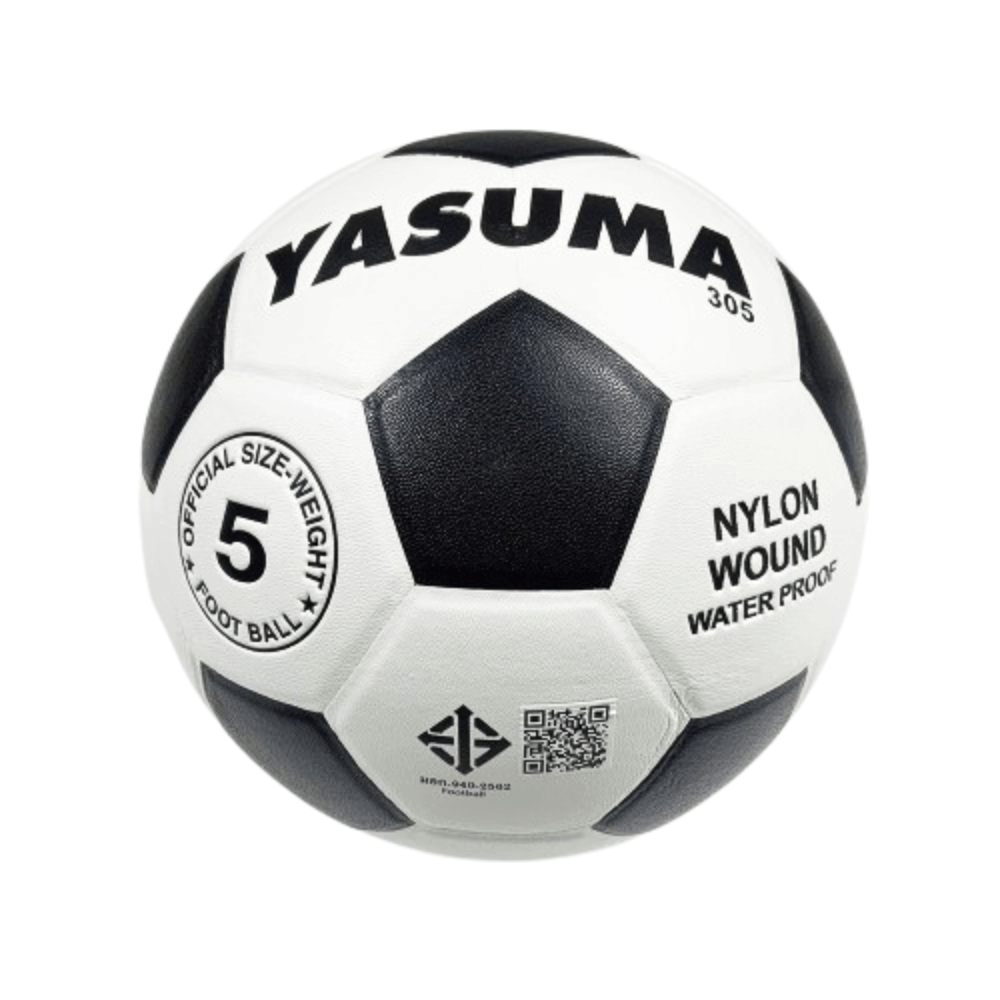 ฟุตบอล YASUMA หนังอัด PVC ทนปูน มีมอก. สีขาวดำ เบอร์ 5